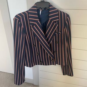 FREE PEOPLE Women’s Striped Sailor Suit Blazer Jacket Cropped XS